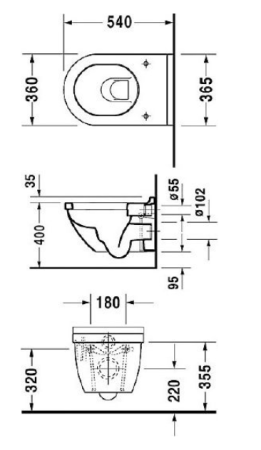 Унитаз подвесной Duravit Starck 3 42250900A1 комплект 