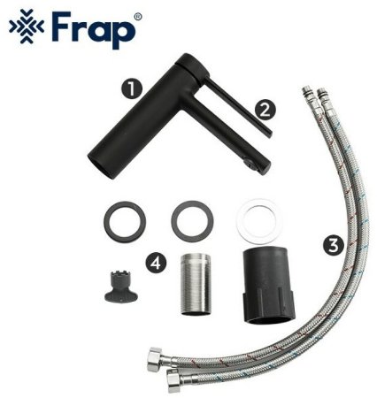 Смеситель для раковины Frap H67-6 F1067-6 Черный матовый 