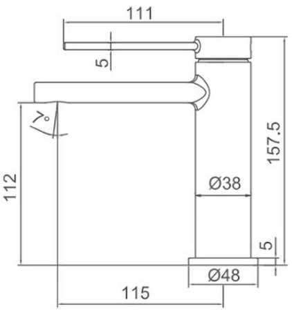 Смеситель для раковины Frap H67-6 F1067-6 Черный матовый 