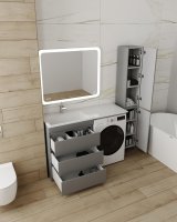 Тумба напольная STYLELINE "Даллас 130" 3 ящ. Люкс Плюс серая с раковиной ESTETUS Даллас 1300*482 левый