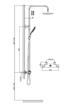 Душевая система D&K Potsdam DA2143701B14 хром 