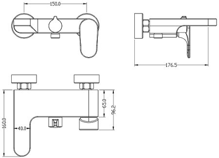 Смеситель для ванны Boheme Spectre 453-NB Никель 