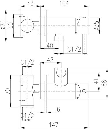 Гигиенический душ со смесителем Rav Slezak Seina SE843/1B Белый глянцевый 