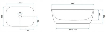 Раковина 46,5х33,5 см Rea Belinda REA-U8471 