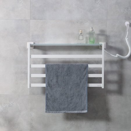 Электрический полотенцесушитель Black&White Universe N-333W 58х35 333WN с полкой Белый матовый 