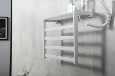 Электрический полотенцесушитель Black&White Universe N-333W 58х35 333WN с полкой Белый матовый 