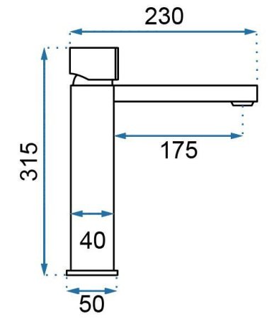 Смеситель для раковины без донного клапана Rea Icon REA-B5681 