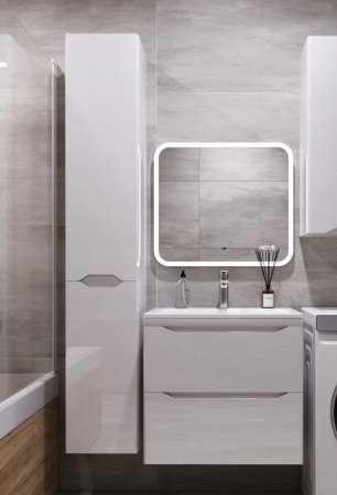 Тумба подвесная "Марелла 60" (2 ящ.) Люкс антискрейтч белый глянец, PLUS 