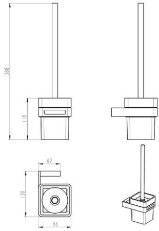 Ершик для унитаза Boheme Q 10954-GM Сталь 