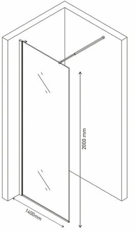 Душевая перегородка Berges Sky 140 064007 профиль Хром стекло прозрачное 