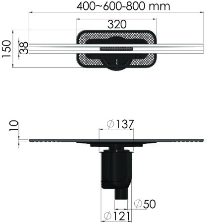 Душевой лоток Berges Simpel 800 091012 с решеткой Хром глянец 