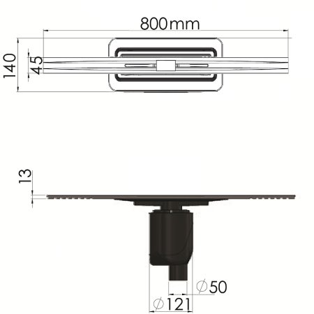 Душевой лоток Berges Simpel 800 091012 с решеткой Хром глянец 
