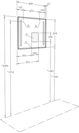 Зеркало Aquaton Отель 80 1A101302OT010 с подсветкой с функцией антипар 