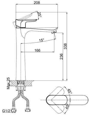 Смеситель D&K Baciano DA1032001 для раковины 