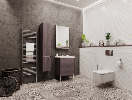 Шкаф пенал Aquaton Стоун 30 1A228403SXC80 подвесной Грецкий орех 