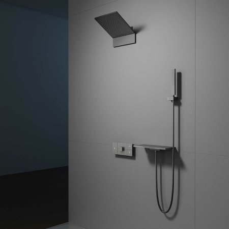 Душевая система Vincea Futura VSFW-2F11TGM с термостатом Вороненая сталь 