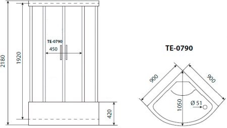 Душевая кабина Timo Eco TE-0790 P 