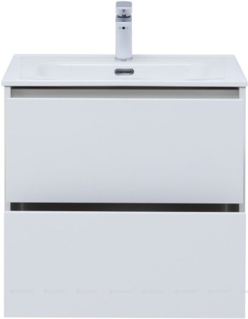 Тумба c раковиной Aquanet Lino 60 (Flat) белый глянец 