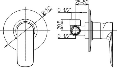 Смеситель для душа Paini Nove 09PZ690 Черный матовый 