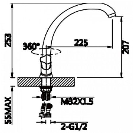 Cмеситель для кухни ViEiR V150121 Хром 