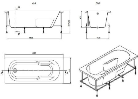 Акриловая ванна Roca Genova 160x70 ZRU9302973 без гидромассажа 