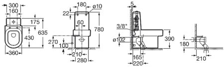 Унитаз компакт Roca Happening 342567000 без бачка и сиденья 