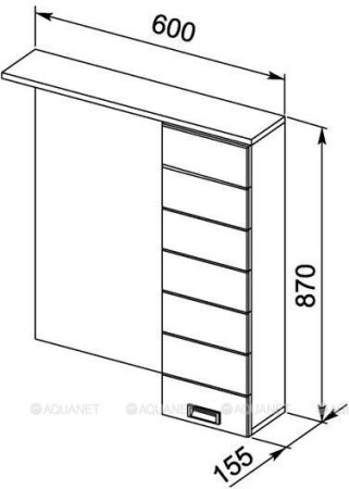 Зеркало-шкаф Aquanet Доминика 60 LED белый 