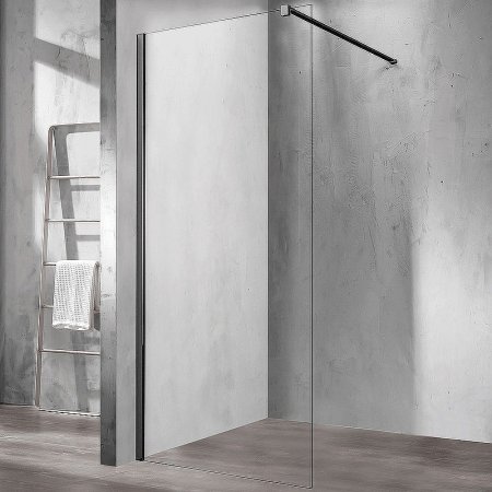 Душевая перегородка Vincea Walk-In 90 VSW-1H900CLB профиль Черный матовый стекло прозрачное 