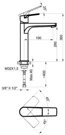 Смеситель для раковины Azario Treya AZ-156845537 Графит 