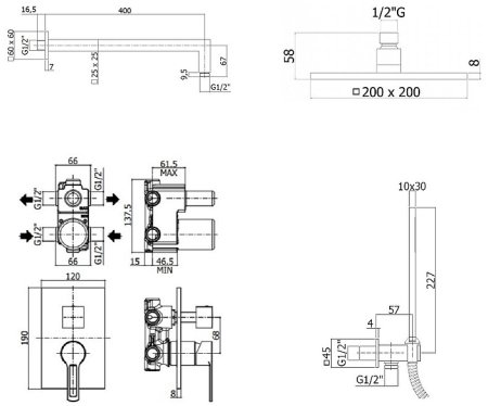 Душевая система Paffoni Ringo KITRIN018NO/M Черная матовая 