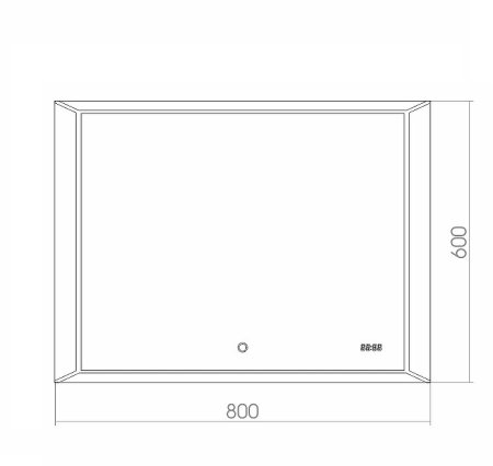 Зеркало Azario Voll 80 ФР-00001399 с подсветкой с сенсорным выключателем и часами 