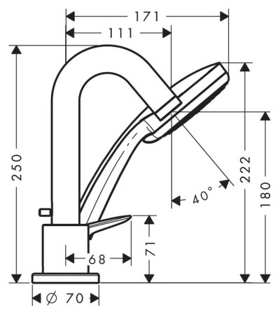 Смеситель Hansgrohe Logis 71313000 на борт ванны 