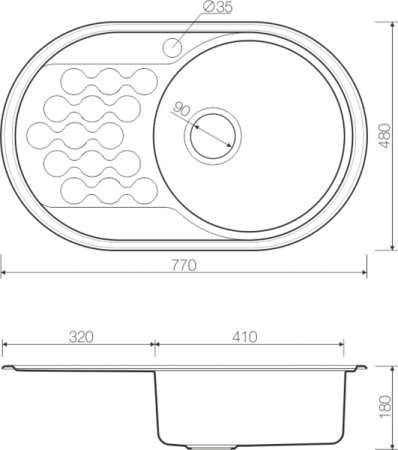 Мойка кухонная Omoikiri Kasumigaura 77-1 AB-R латунь 