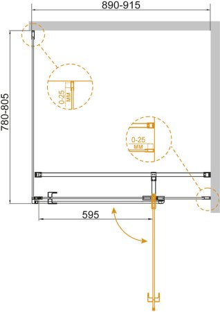 Душевой уголок Cezares Valvola AH 1 90/80 C Cr 