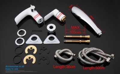 Смеситель на борт ванны Gappo G48 G1148-8 Белый Хром 