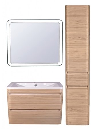 Тумба под раковину Style Line Атлантика Люкс Plus 90 СС-00002219 подвесная Ясень перламутр 