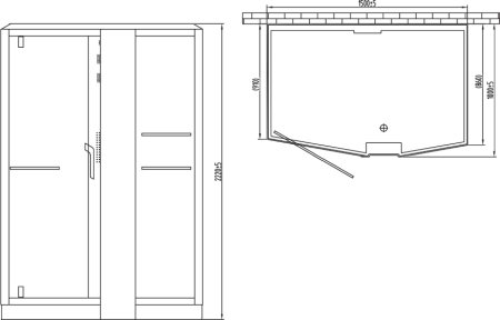 Душевая кабина Orans SR-89102RS черная, с баней 