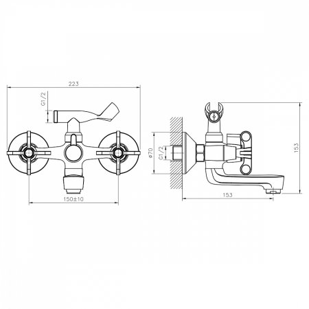 Смеситель для ванны Rossinka RS42-83 Хром 