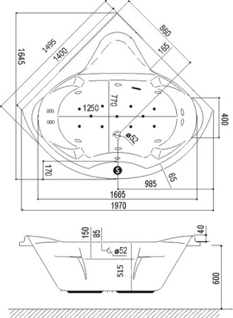 Акриловая ванна Excellent Konsul 150x150 см 