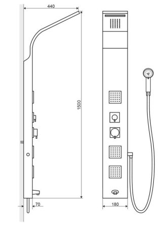 Душевая панель Excellent Actima More ARAC.ML9304E хром 