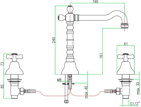 Смеситель для раковины Webert Armony AM750202017, хром/золото 