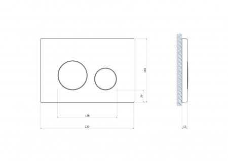 Кнопка смыва Cersanit TWINS 63524 золотая матовая 