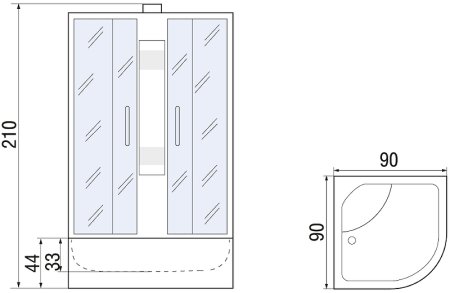 Душевая кабина River Rein 90x90 МТ Б/К 10000001254 с поддоном 