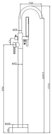 Смеситель для ванны BelBagno Nova NOV-FMT-NERO Черный матовый 