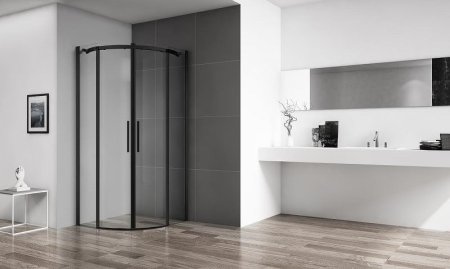 Душевой уголок BelBagno Acqua 90x90 ACQUA-R-2-90-C-NERO профиль Черный стекло прозрачное 