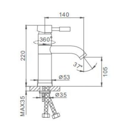 Смеситель для раковины Frap H52 F1052 Хром 