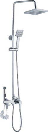 Смеситель с душевой стойкой и гигиенической лейкой HAIBA HB2416 хром 