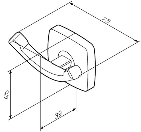Двойной крючок AM.PM Gem A9035600 Хром 
