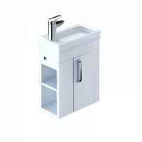 Тумба с раковиной IDDIS Torr 40 подвесная белая полки слева (TOR40W1i95K) Тумба с раковиной IDDIS Torr 40 подвесная белая полки слева (TOR40W1i95K)