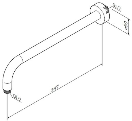 Кронштейн для верхнего душа AM.PM 39 F0500701 Хром 